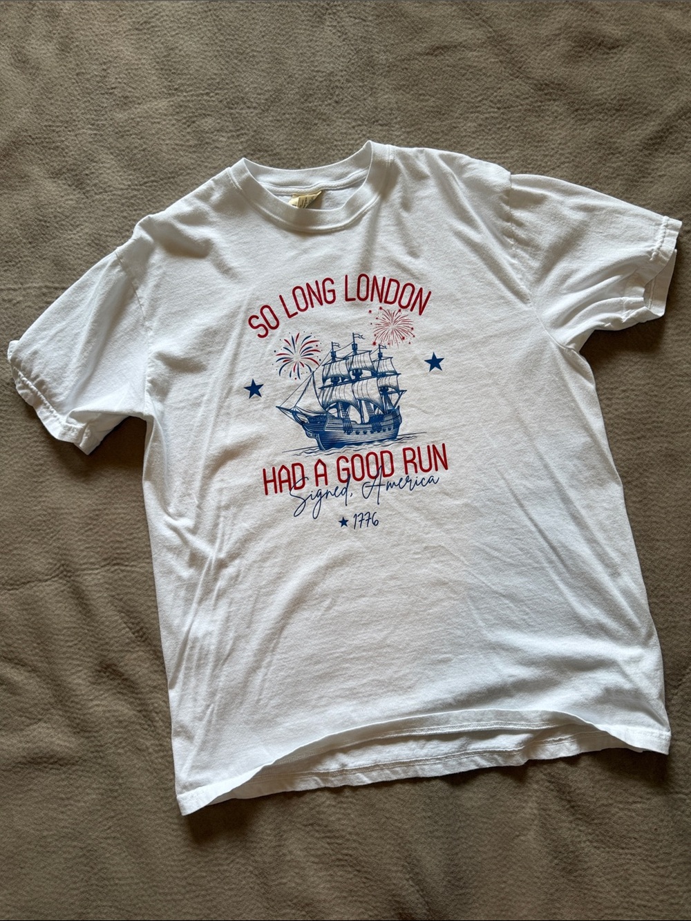 "So Long London" - 4th of July Comfort Colors T-Shirt - Size Large